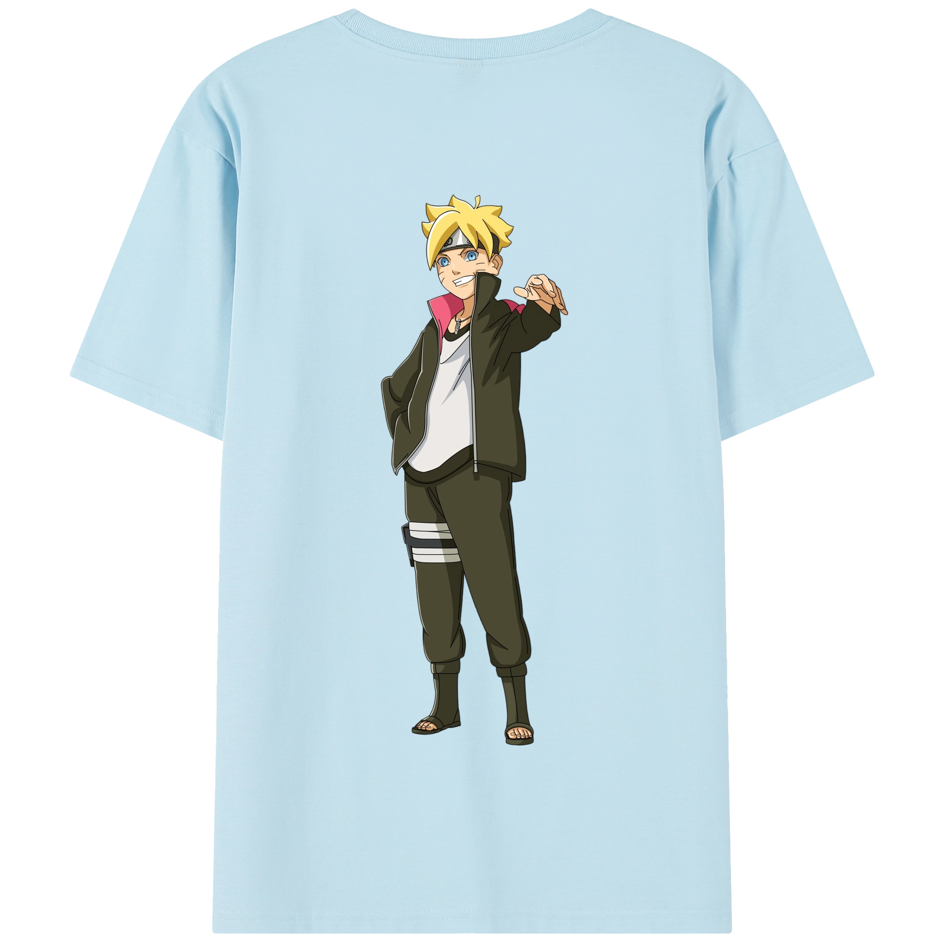 （画像用） NARUTO -ナルト- うずまき ボルト Uzumaki Boruto 綿100％半袖Tシャツ（背面プリント）